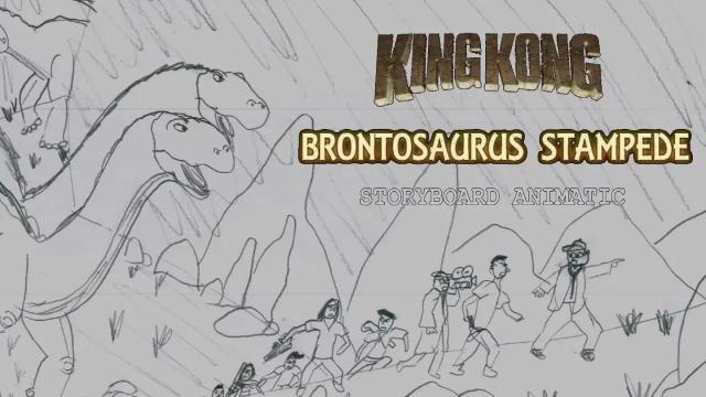 Title card image for video titled King Kong (2016) Fan Film STORYBOARD ANIMATIC - Brontosaurus Stampede (#MARCHOFKONG) Title card image for video titled King Kong (2016) Fan Film STORYBOARD ANIMATIC - Brontosaurus Stampede (#MARCHOFKONG)